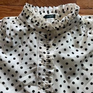 J.Crew Size 4 sleeveless polka dot blouse